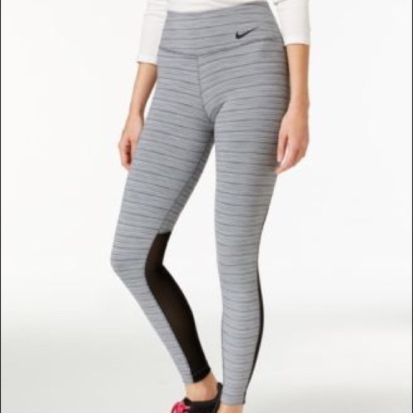 Nike Dry-Fit Women's Grey Mesh Leggings (M) - Picture 1 of 9